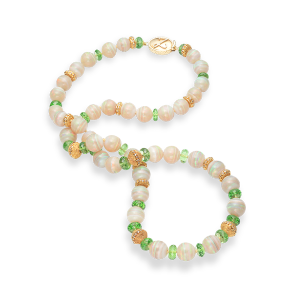 Mintabie Opal & Peridot Necklace - 26"