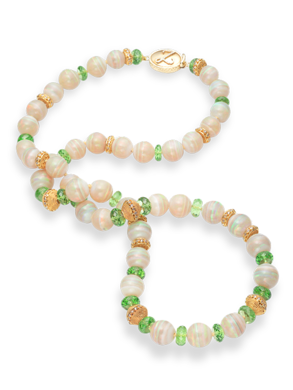 Mintabie Opal & Peridot Necklace - 26"