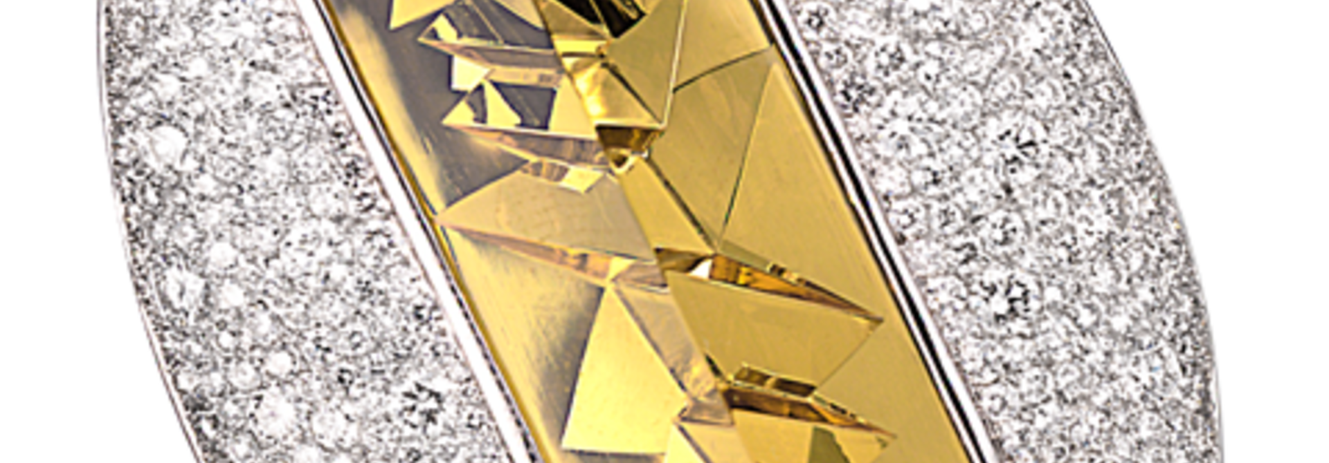 Golden Beryl & Diamond Pin (with pendant hook)