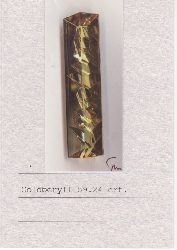 Golden Beryl & Diamond Pin (with pendant hook)