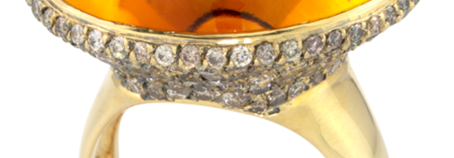 Citrine & Brown Diamond Ring