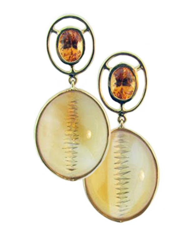 Mandarin Garnet and Citrine Earrings