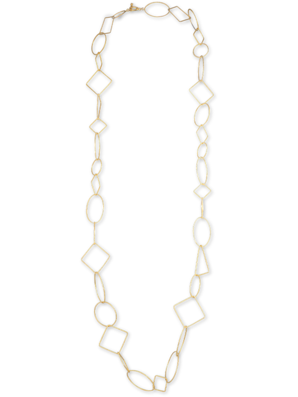 18k Gold Geometric Multi Link Necklace