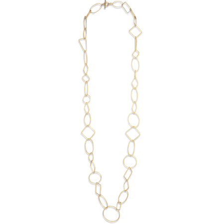 18k Gold Geometric Multi Link Necklace