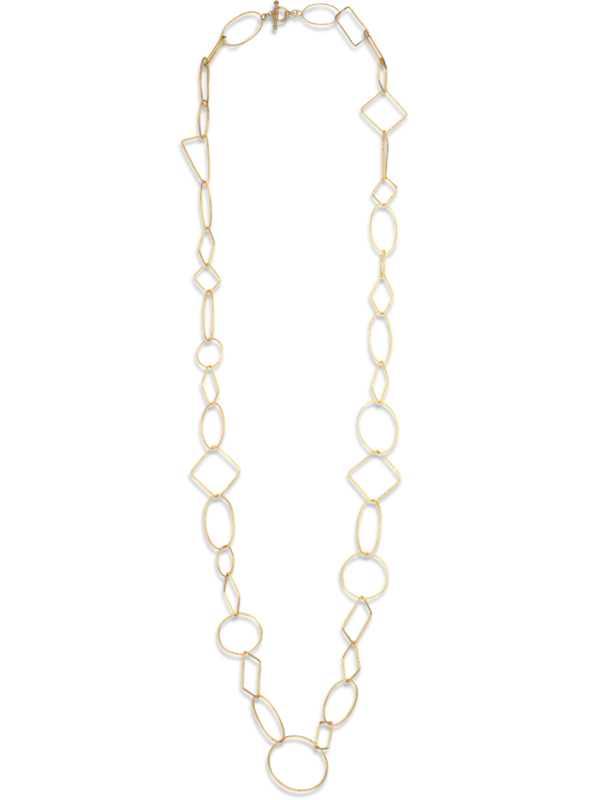 18k Gold Geometric Multi Link Necklace