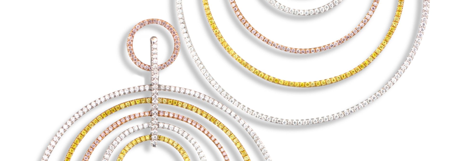 Multi Hoop Fancy Color Diamond Earrings