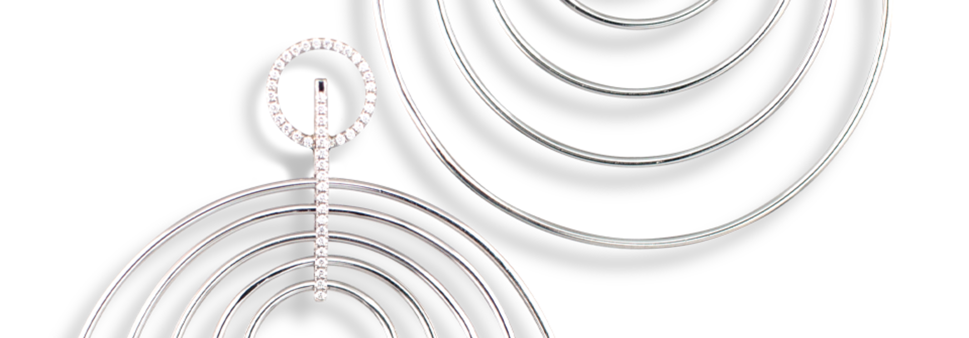 Multi Hoop White Diamond Earrings