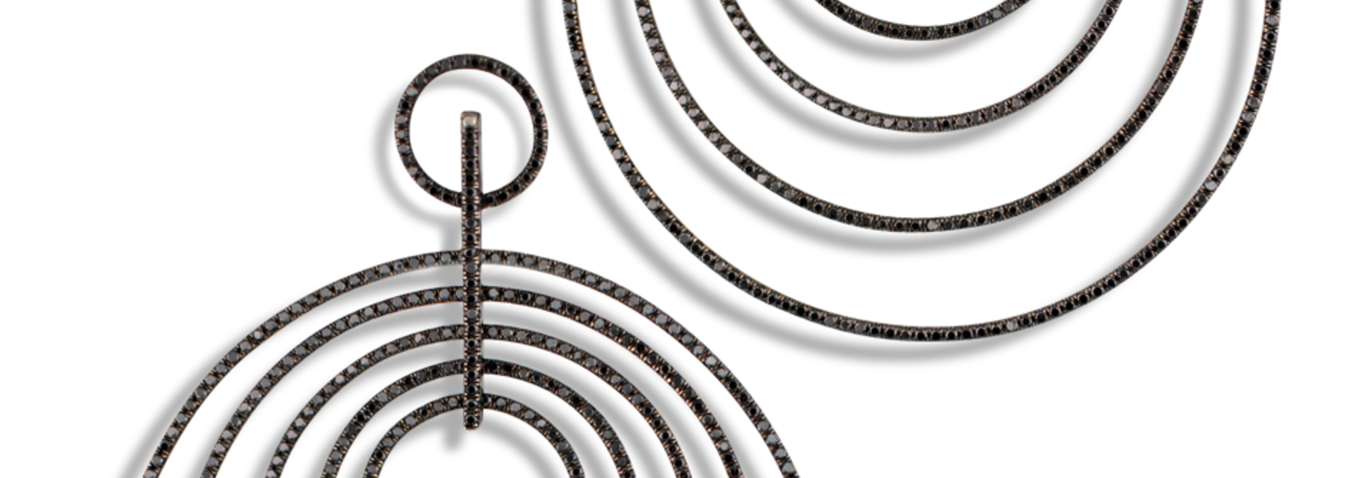Multi Hoop Black Diamond Earrings
