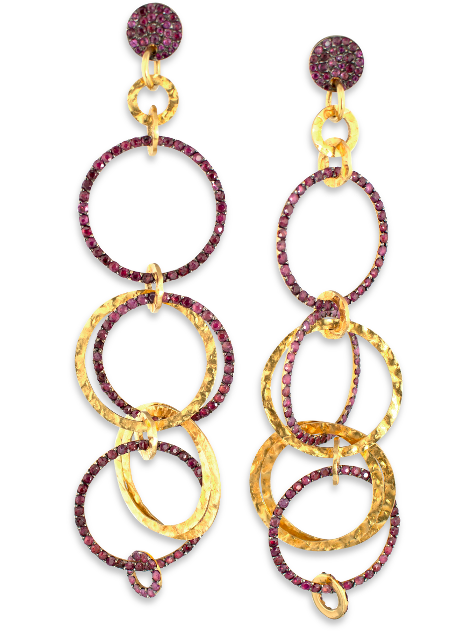 Multi Link Gold & Ruby Earrings Fine Jewelry by Tamsen Z
