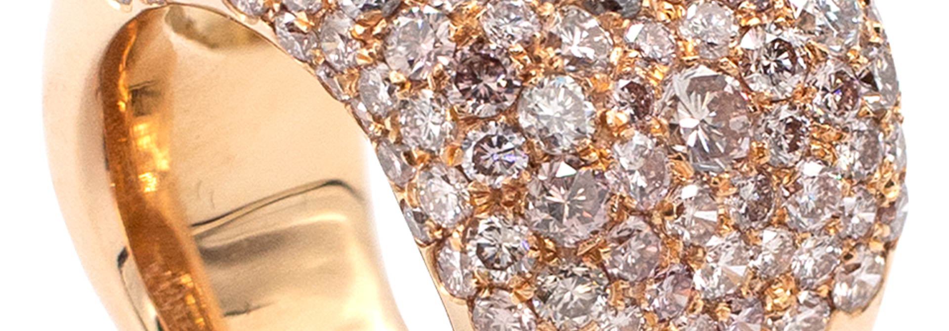 "Autumn" | Fancy Deep Orangy Pink Diamond Organic Ring