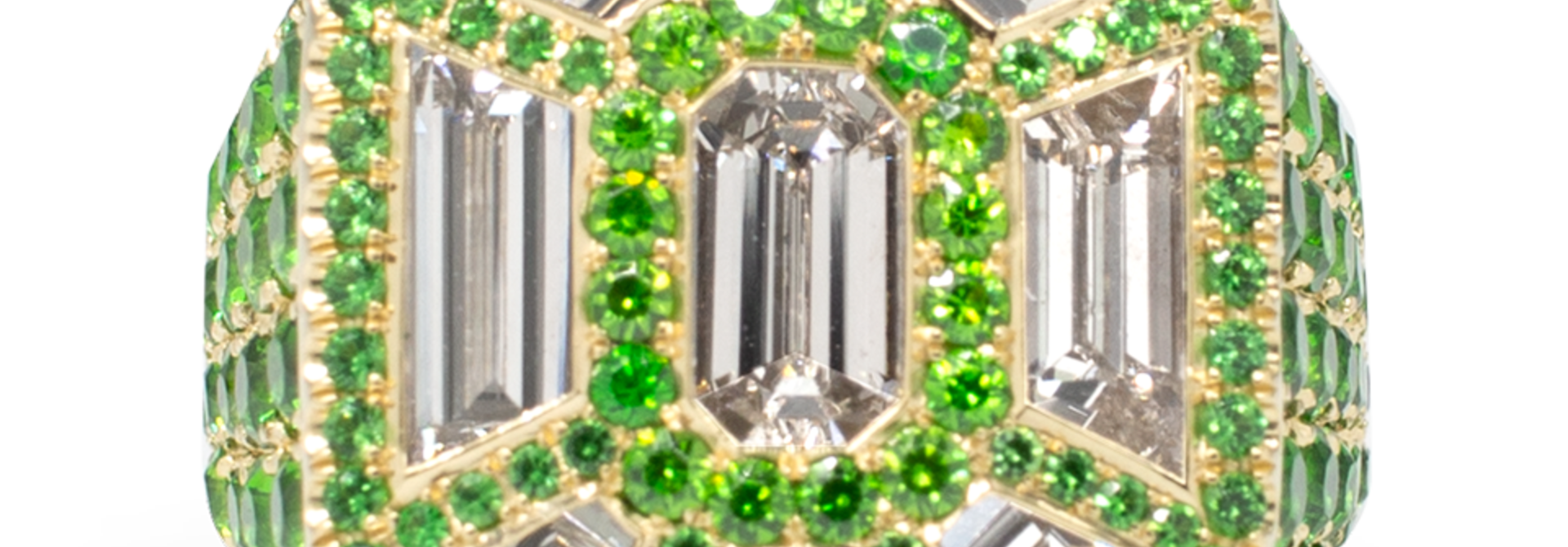 Diamond & Demantoid Garnet Ring