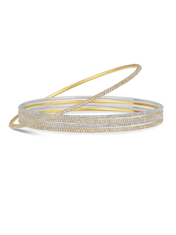 Thin White Diamond Bangle