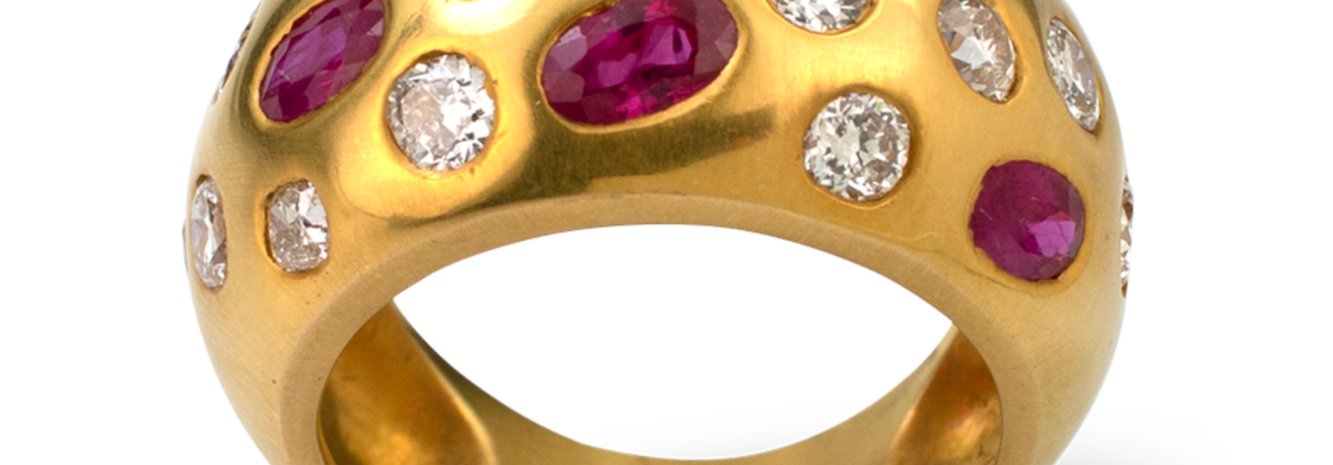 Ruby and Diamond Bombe Ring