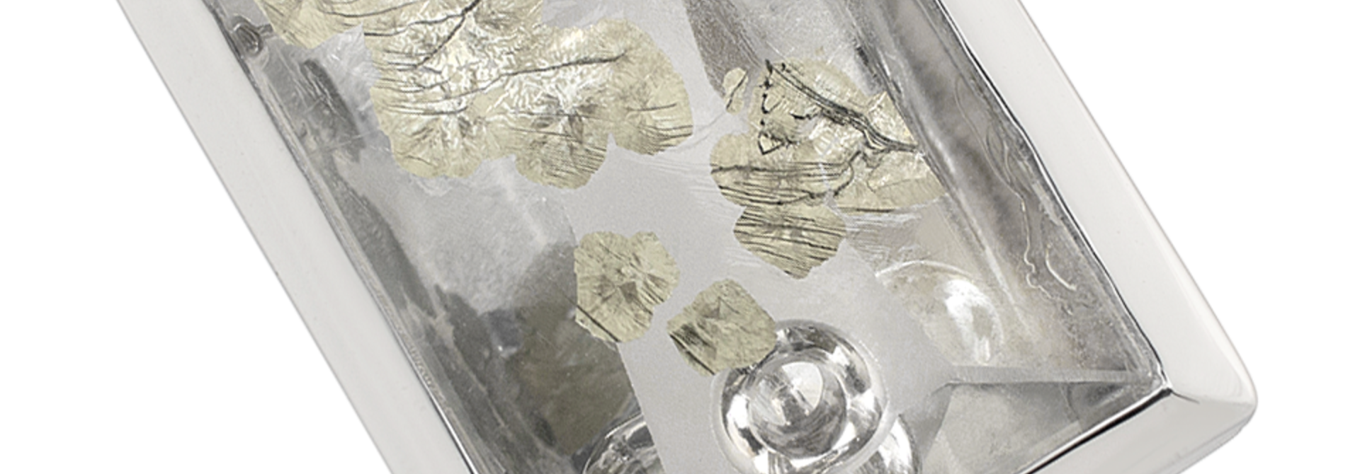 "Arctic Pond" | Quartz with Pyrite and Diamond Ring