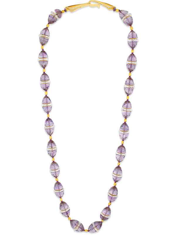 Amethyst and Crystal Necklace 26"