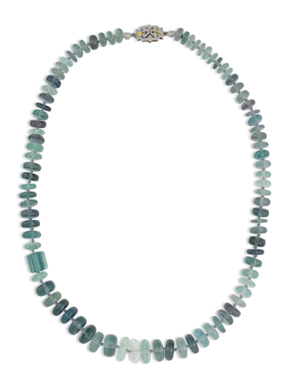 Blue Tourmaline and Aquamarine Necklace - 25"