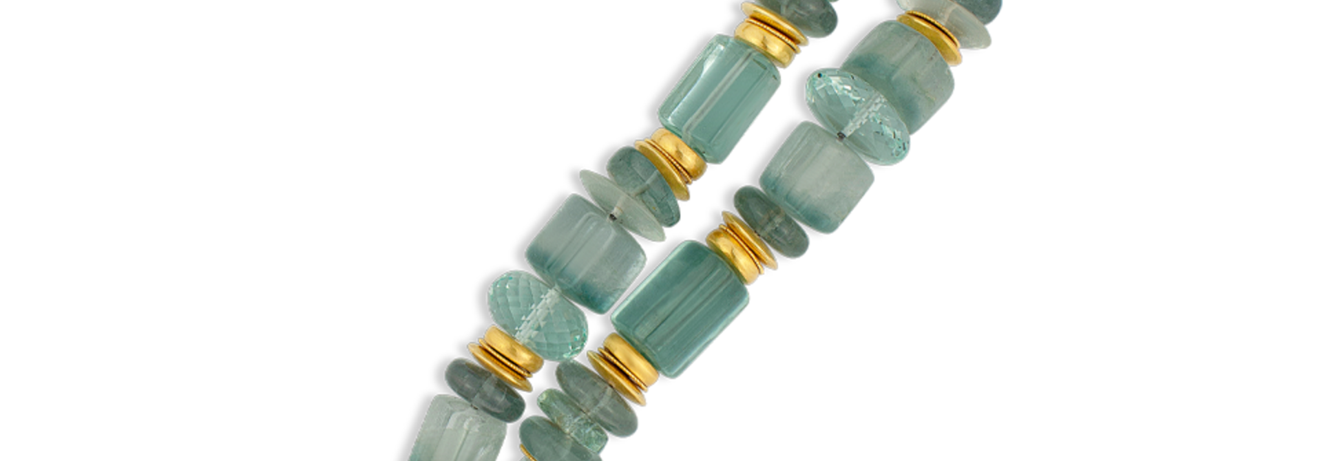 Aquamarine & Tourmaline Necklace - 21"
