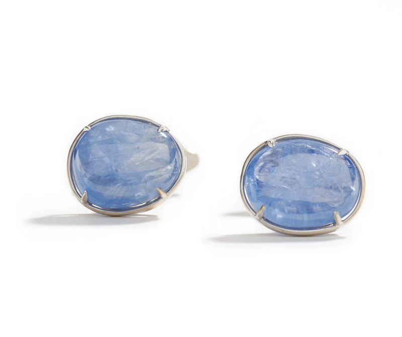 Natural Color Blue Sapphire Cufflinks