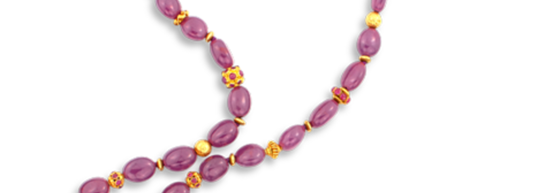 Ruby & Gold Necklace - 38"