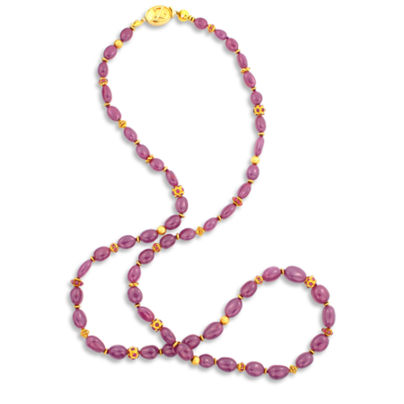 Ruby & Gold Necklace - 38"
