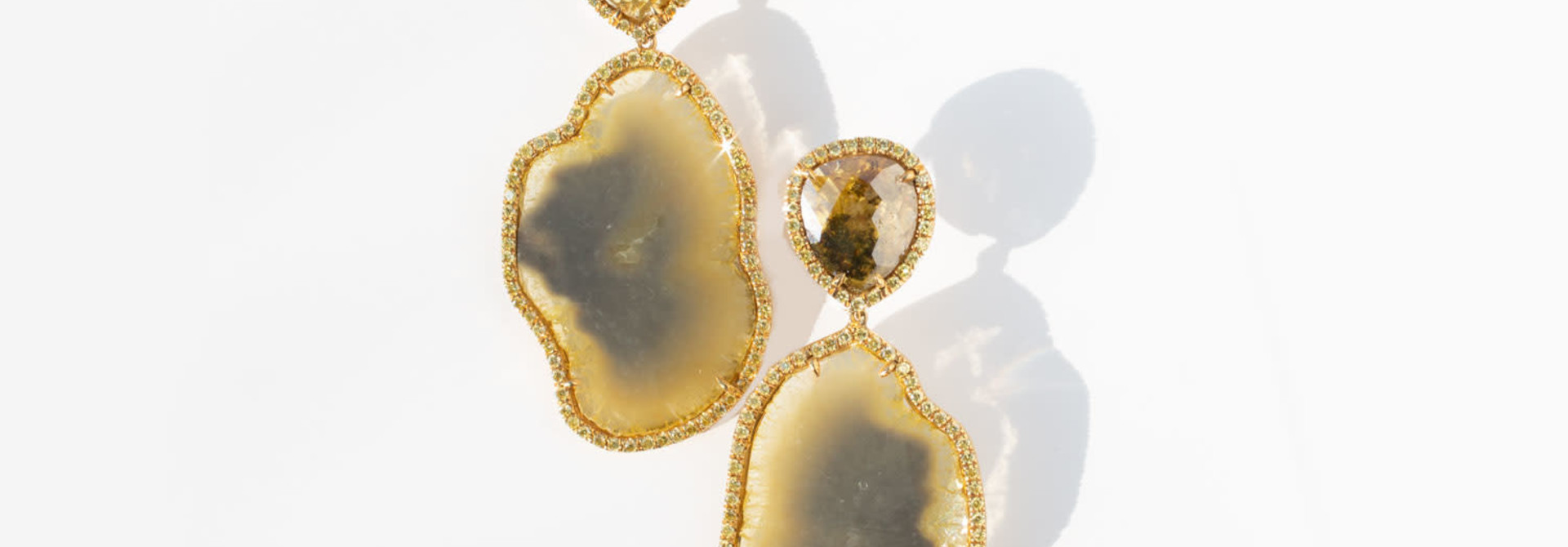 Yellow Diamond & Yellow Diamond Slice Earrings