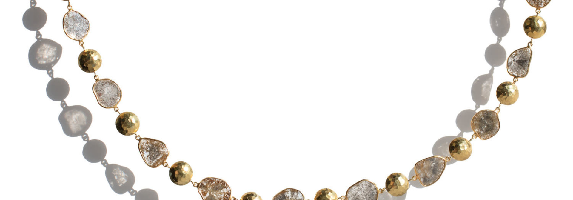 Diamond Slice & Gold Necklace