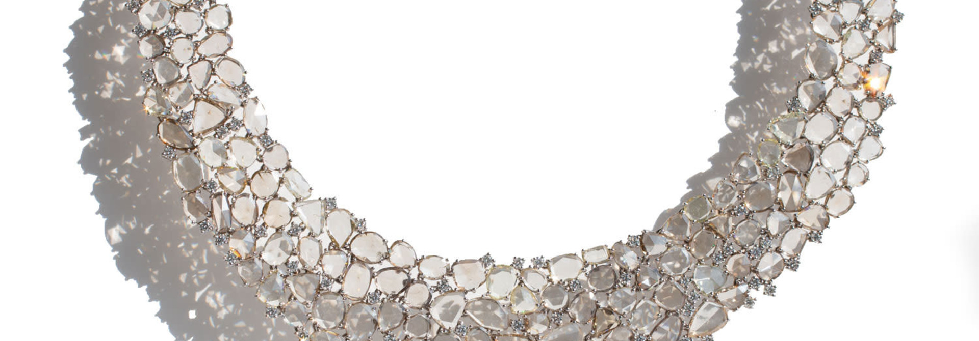 Flat Cut Brown Diamond Necklace
