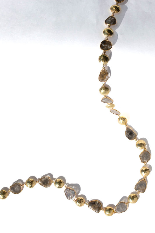 Diamond Slice & Gold Necklace