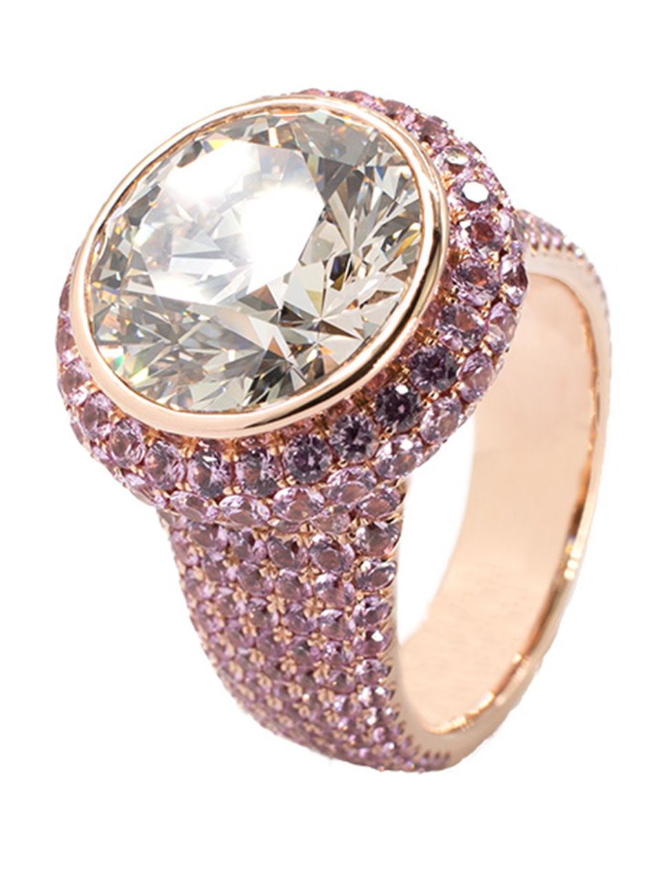 Diamond and Pink Sapphire Ring-1