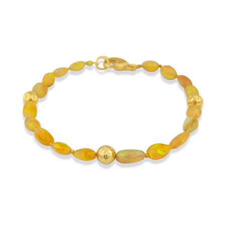 Ethiopian Opal and Gold Bracelet - 7"