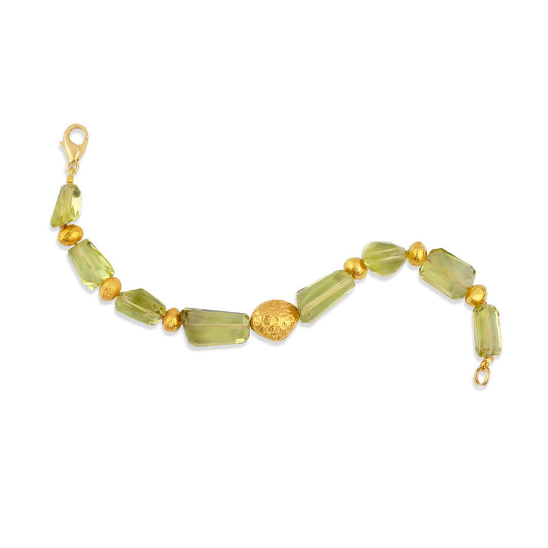 Lemon Citrine & Gold Bracelet - 7"