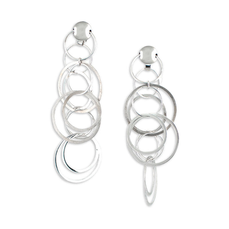 White Gold Multi-Hoop Link Earring