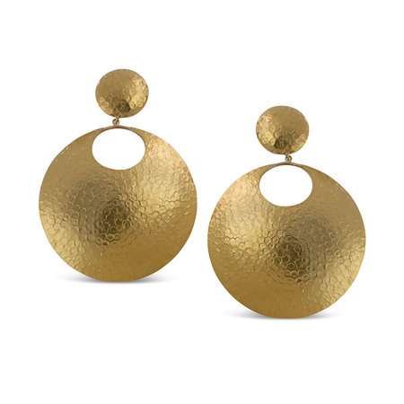 Gold Coin Disc Earrings