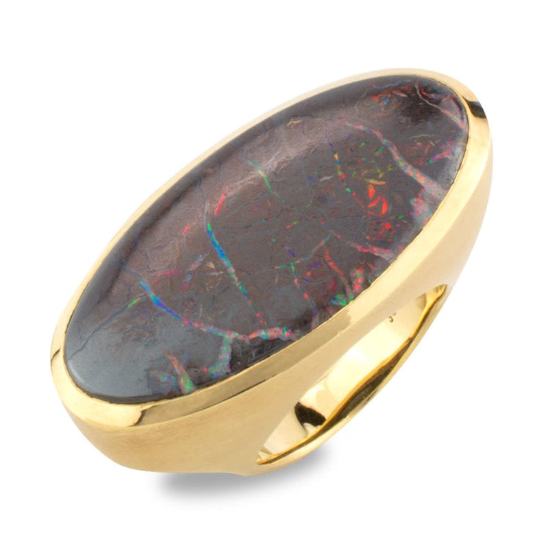 Koroit Opal and 18K Gold Ring
