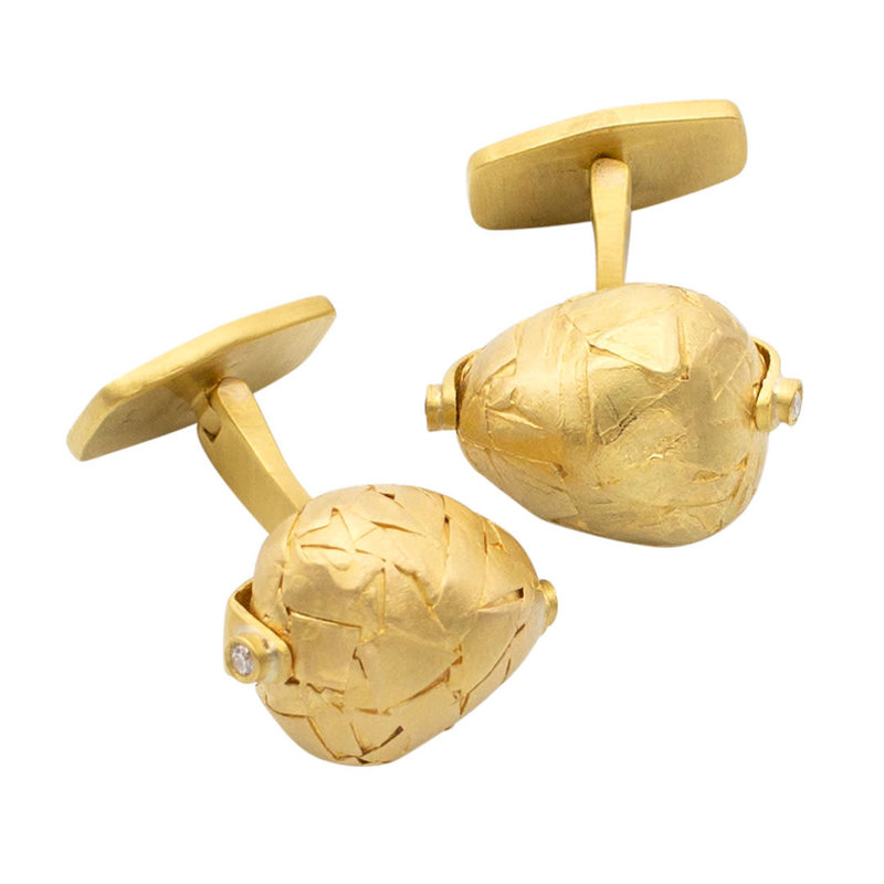 22K Gold Nugget Cufflink