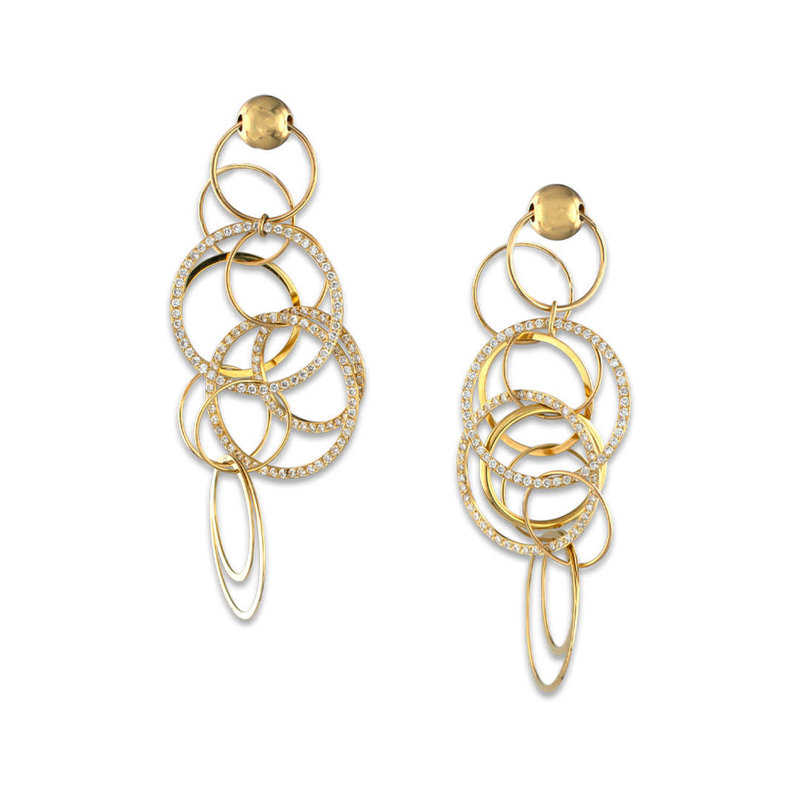 Gold Multi-Hoop Link Earrings