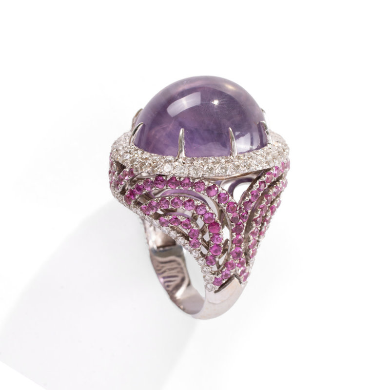 lavender star sapphire ring