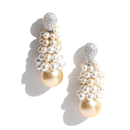 Golden Pearl Briolette Earrings
