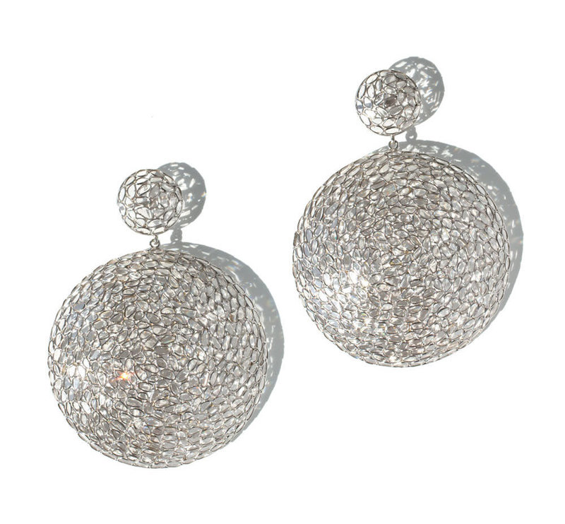 Diamond Slice Round Earrings