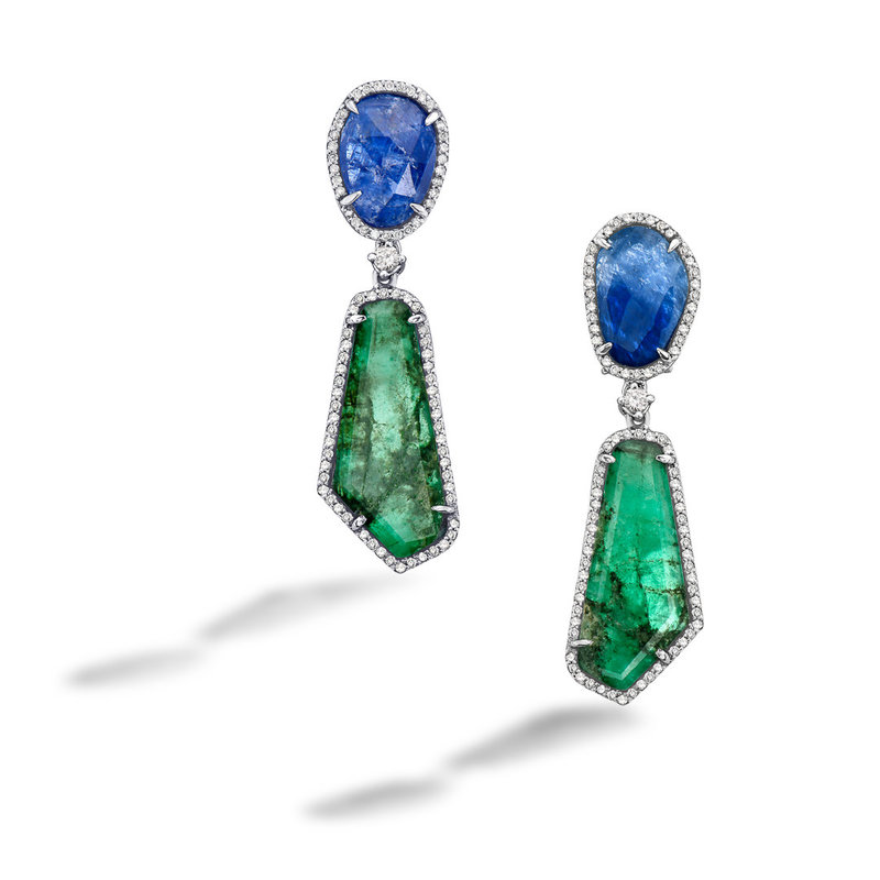 Sapphire and Emerald Earrings