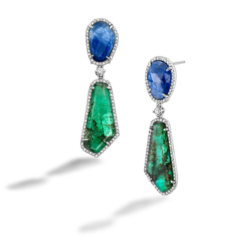Sapphire and Emerald Earrings