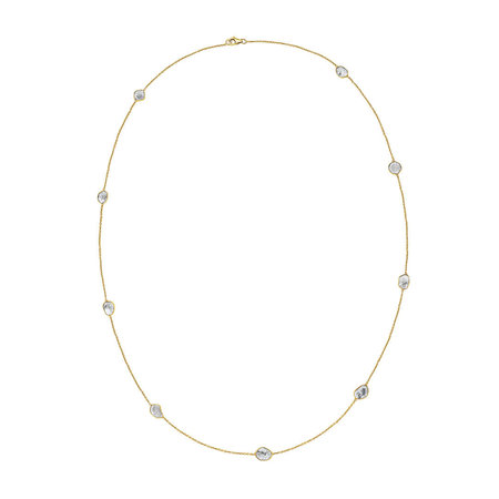 Diamond Slice Yellow Gold Necklace  - 24"