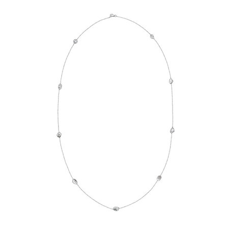 Diamond Slice White Gold Necklace - 24"