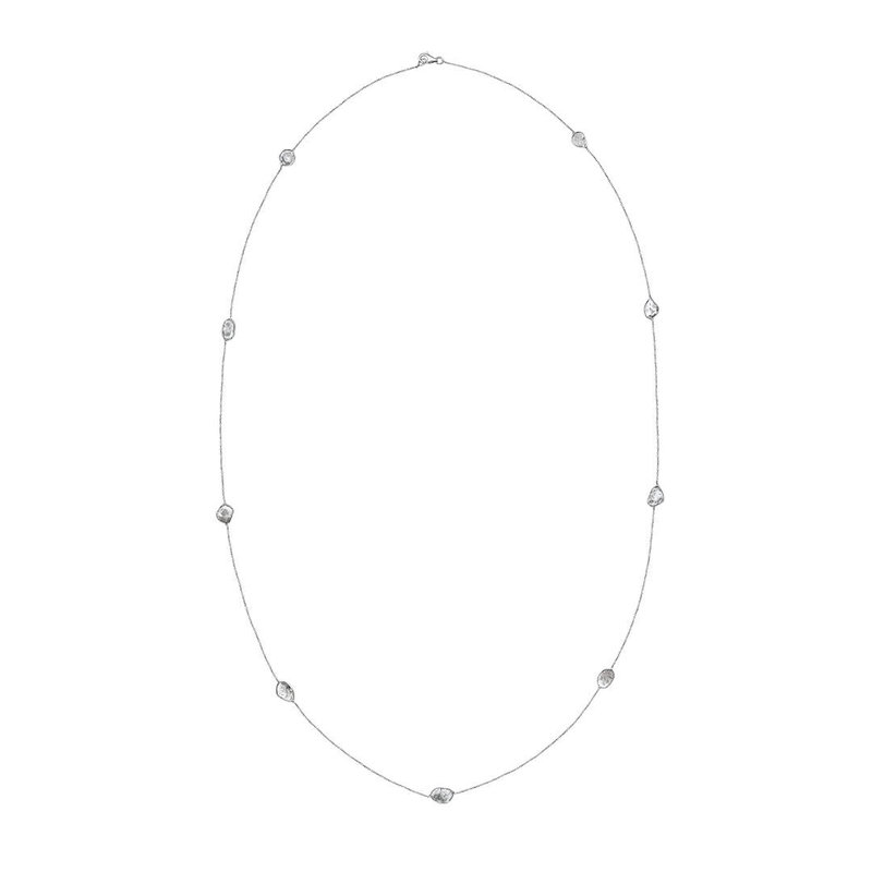 Diamond Slice White Gold Necklace - 24"