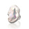 Freshwater White Baroque Pearl Ring with Diamonds
