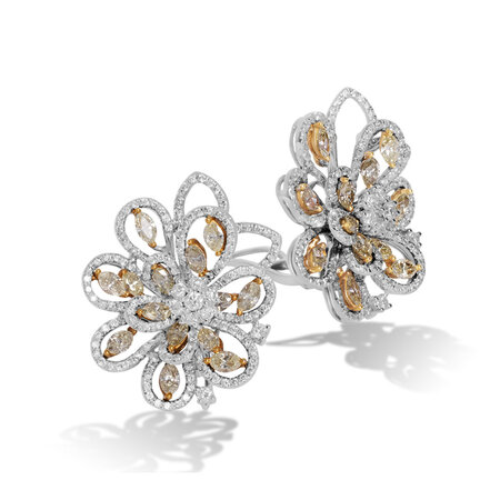 Diamond Flower Earrings