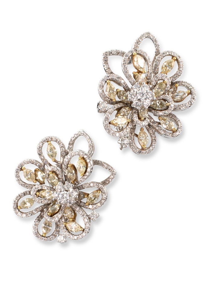 Diamond Flower Earrings