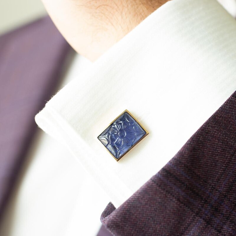 Carved Sapphire Cufflinks