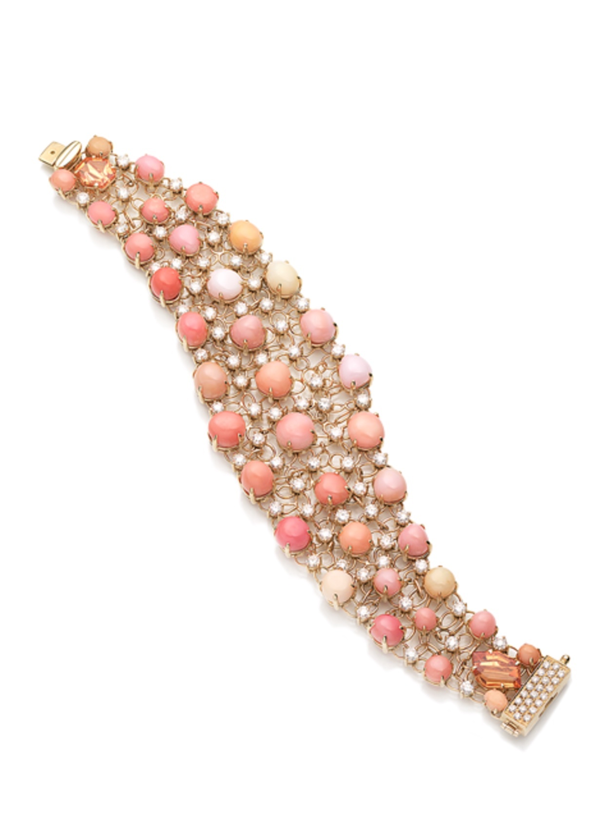 Conch pearl and diamond bracelet