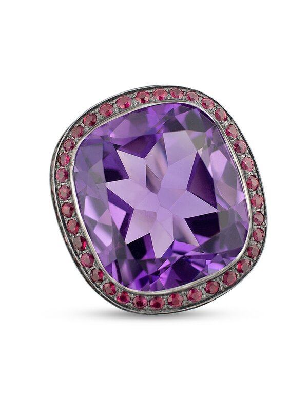 Plum | Amethyst & Red Spinel Ring